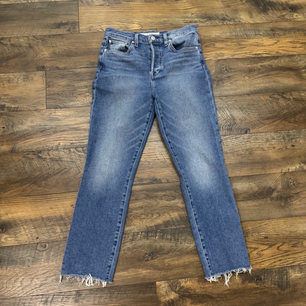 Frank & Eileen Cork Straight Leg Jeans Women's Size 28 Raw Hem Button Fly‎ Denim